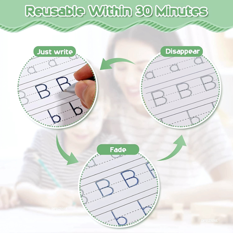 Magic Practice Copybook Set for Kids (Ages 3+) – 4-in-1 Reusable Workbook Set