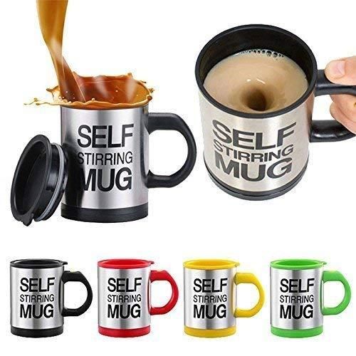 ZappMug Battery Operated Self-Stirring Mug with Lid – 400ml Auto Mixing Cup for Coffee, Tea, Milk & Protein Shakes | Stainless Steel Interior | Travel-Friendly