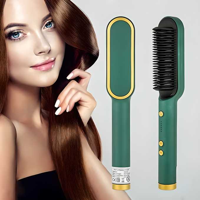 2-in-1 Hair Straightener Brush for Women – Quick Styling, Travel Friendly & Easy to Use