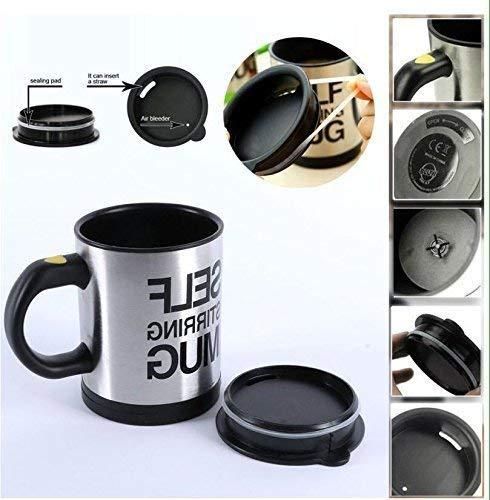 ZappMug Battery Operated Self-Stirring Mug with Lid – 400ml Auto Mixing Cup for Coffee, Tea, Milk & Protein Shakes | Stainless Steel Interior | Travel-Friendly
