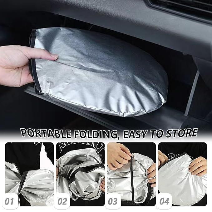 Foldable Car Windshield Sun Shade | UV Blocker with Easy Fit & Compact Storage