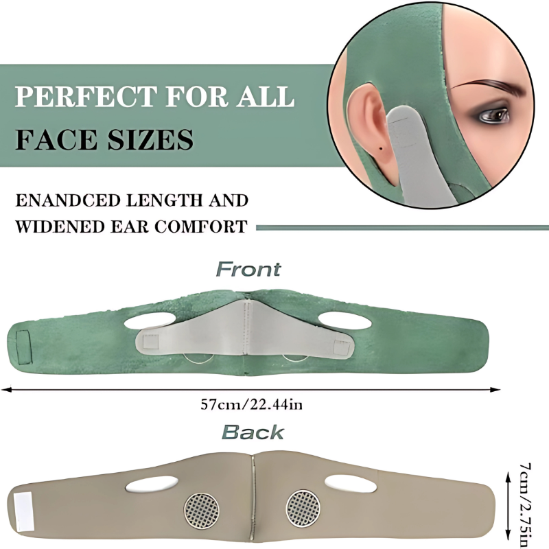 ZappSkin V-Line Face Lifter Strap – Adjustable Double Chin Reducer & Jawline Shaper-Pack of 2