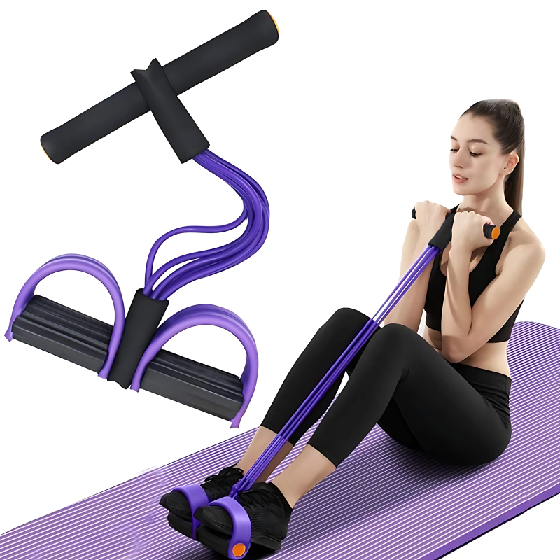 ZappFit 4-Tube Pull Reducer Pedal Exerciser for Full Body Workout – Resistance Bands for Men & Women, Home Fitness & Toning