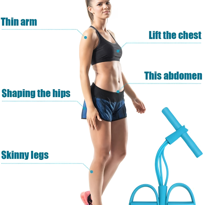 ZappFit 4-Tube Pull Reducer Pedal Exerciser for Full Body Workout – Resistance Bands for Men & Women, Home Fitness & Toning