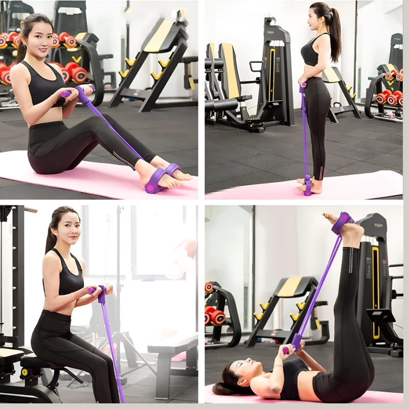 ZappFit 4-Tube Pull Reducer Pedal Exerciser for Full Body Workout – Resistance Bands for Men & Women, Home Fitness & Toning