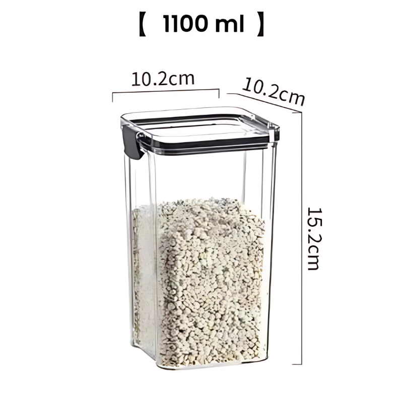 ZappStore Air Tight Food Storage Containers Set | 8-Piece BPA-Free Kitchen Organizer Jars (700ml & 1100ml)
