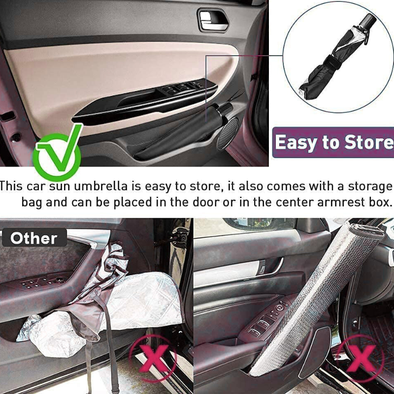 Foldable Car Windshield Sun Shade Umbrella – Easy-to-Use Sun Protector for Windshield & Dashboard