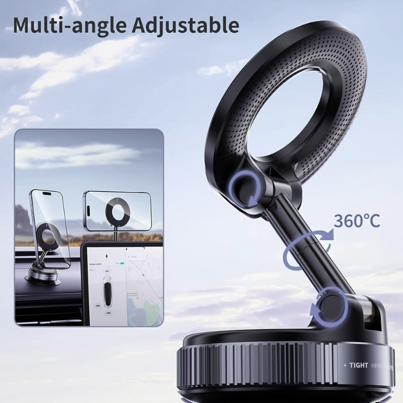 Universal Magnetic Phone Holder for Car Dashboard with 360° Rotation – Secure Grip, Sleek Design & Easy Installation