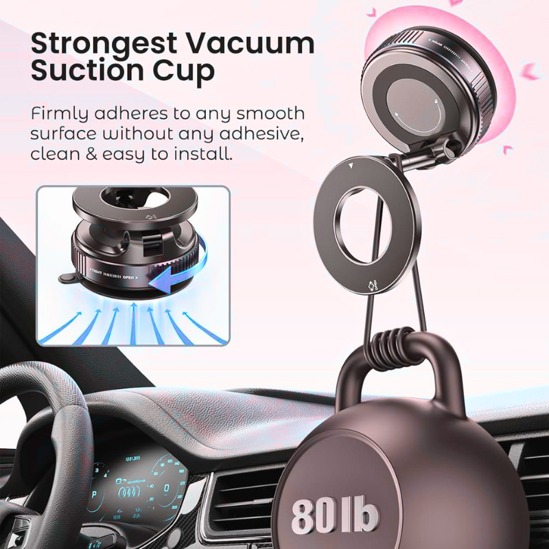 Universal Magnetic Phone Holder for Car Dashboard with 360° Rotation – Secure Grip, Sleek Design & Easy Installation
