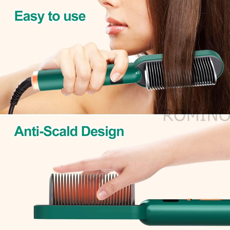 2-in-1 Hair Straightener Brush for Women – Quick Styling, Travel Friendly & Easy to Use