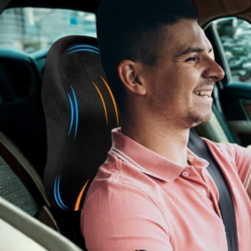 Ergonomic Neck and Back Support Cushion for Car and Office Chairs – Breathable & Comfortable Travel Pillow