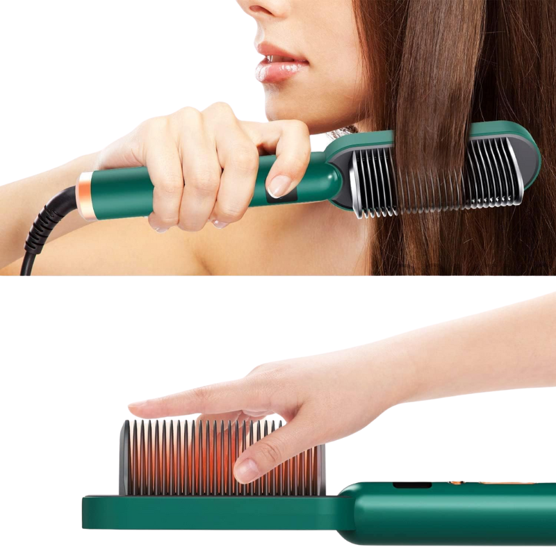 2-in-1 Hair Straightener Brush for Women – Quick Styling, Travel Friendly & Easy to Use