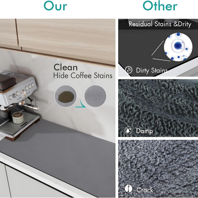 ZappMat Kitchen Dish Drying Mat | Quick-Dry Water Absorbent Placemat with Non-Slip Rubber Backing | Multipurpose Mat for Countertops