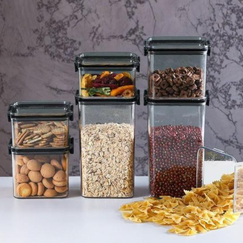 ZappStore Air Tight Food Storage Containers Set | 8-Piece BPA-Free Kitchen Organizer Jars (700ml & 1100ml)