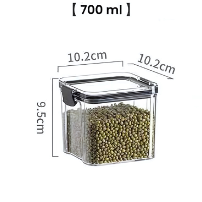 ZappStore Air Tight Food Storage Containers Set | 8-Piece BPA-Free Kitchen Organizer Jars (700ml & 1100ml)