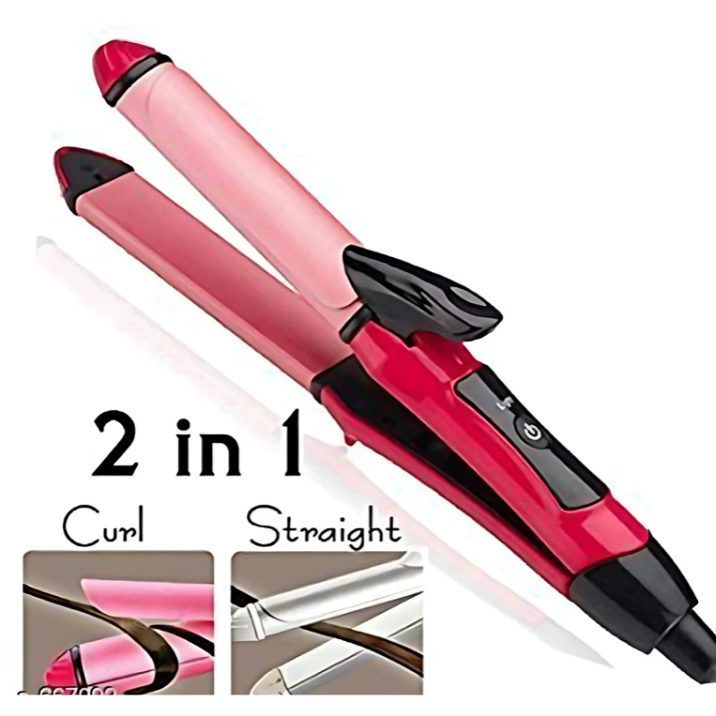 2-in-1 Hair Straightener and Curler – Compact, Travel-Friendly Styling Tool for Women
