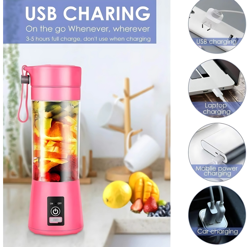 Compact USB Rechargeable Portable Blender for Travel & Everyday Use 380 ml