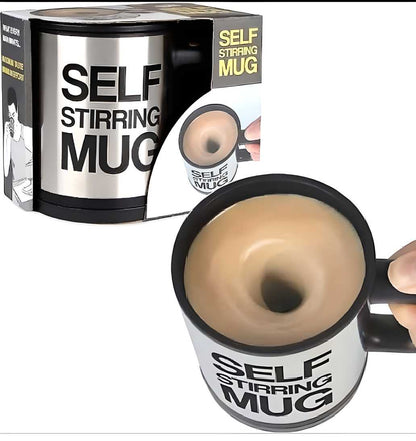 ZappMug Battery Operated Self-Stirring Mug with Lid – 400ml Auto Mixing Cup for Coffee, Tea, Milk & Protein Shakes | Stainless Steel Interior | Travel-Friendly