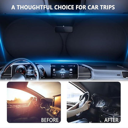 Foldable Car Windshield Sun Shade | UV Blocker with Easy Fit & Compact Storage