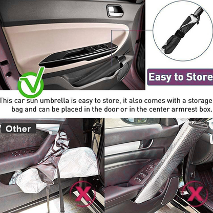 Foldable Car Windshield Sun Shade Umbrella – Easy-to-Use Sun Protector for Windshield & Dashboard