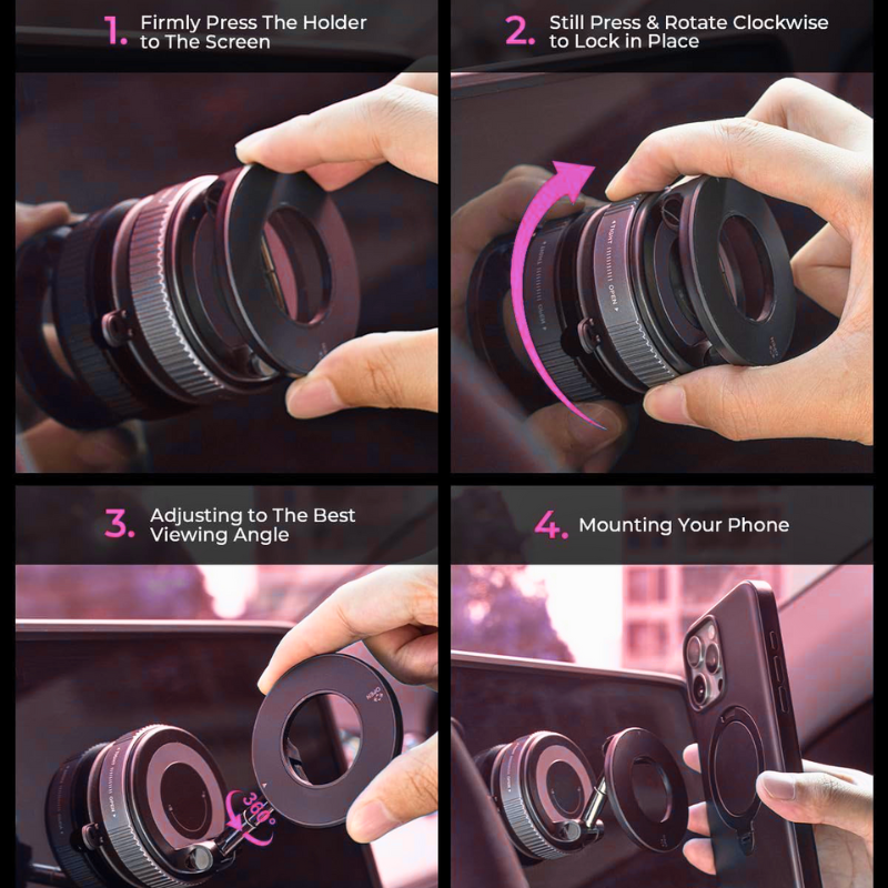 Universal Magnetic Phone Holder for Car Dashboard with 360° Rotation – Secure Grip, Sleek Design & Easy Installation