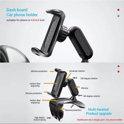 Universal Adjustable Car Mobile Holder – Hands-Free Phone Mount for Dashboard & Windshield