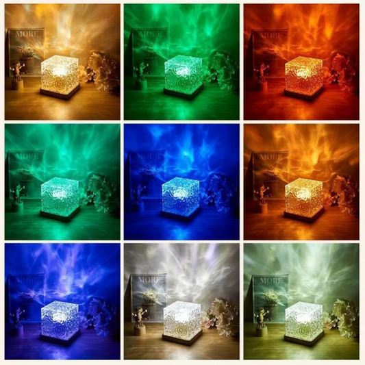 3D Water Wave LED Light Projector with Remote – 16 Color Ambient Room Decor