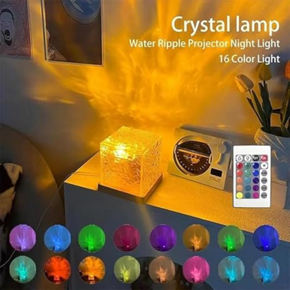 3D Water Wave LED Light Projector with Remote – 16 Color Ambient Room Decor