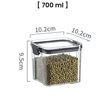 ZappStore Air Tight Food Storage Containers Set | 8-Piece BPA-Free Kitchen Organizer Jars (700ml & 1100ml)