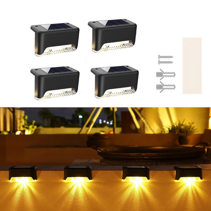 Solar Deck & Stair Lights | Waterproof LED Outdoor Lighting for Garden, Railings, Walls, Balcony, Pathway & Patio – Warm White