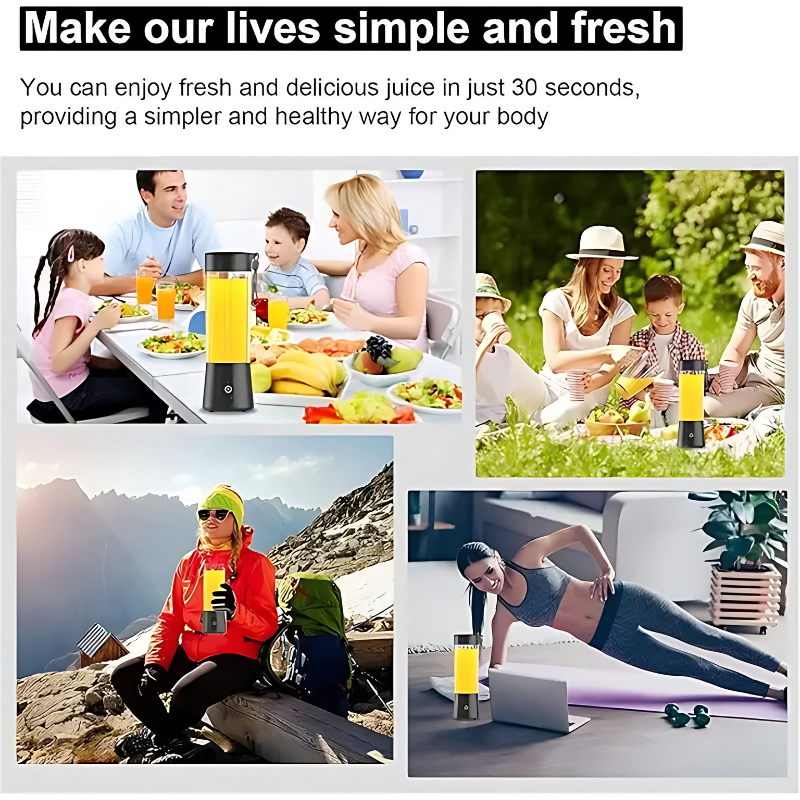 Compact USB Rechargeable Portable Blender for Travel & Everyday Use 380 ml